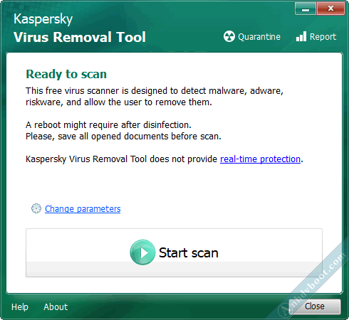 quét virus trên winpe với Kaspersky Virus Removal Tool 4