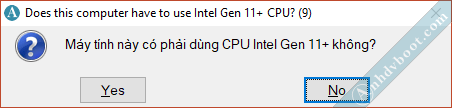 78setup hỏi máy bạn có phải CPU Intel Gen 11+ không?