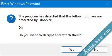 Tắt bitlocker trước khi reset password windows với tài khoản microsoft hay local