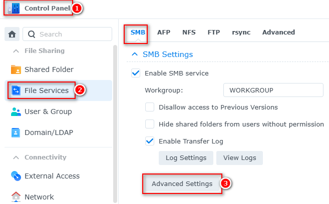 Cau Hinh Smb Synology 1