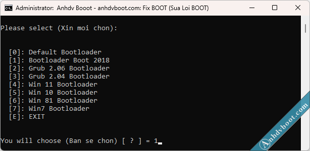 Fix Boot Change Bootloader Select