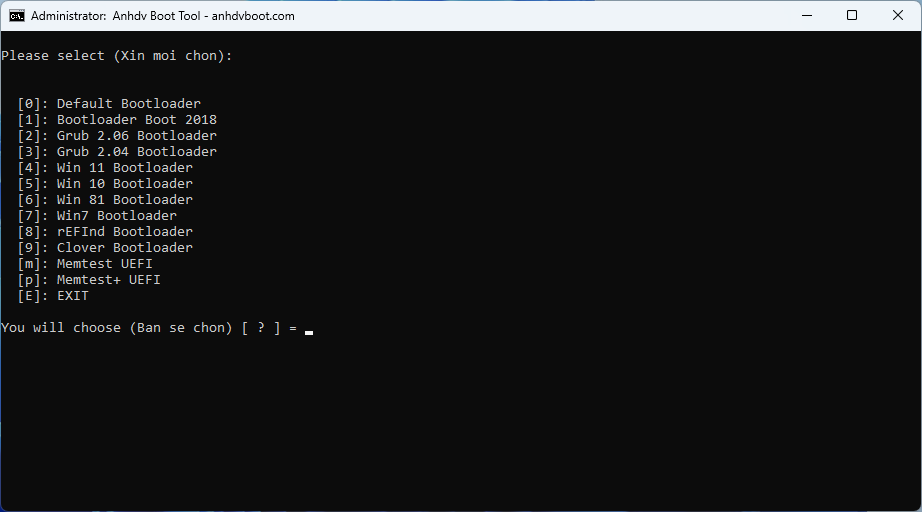 Anhdv boot tools 2025 25.1