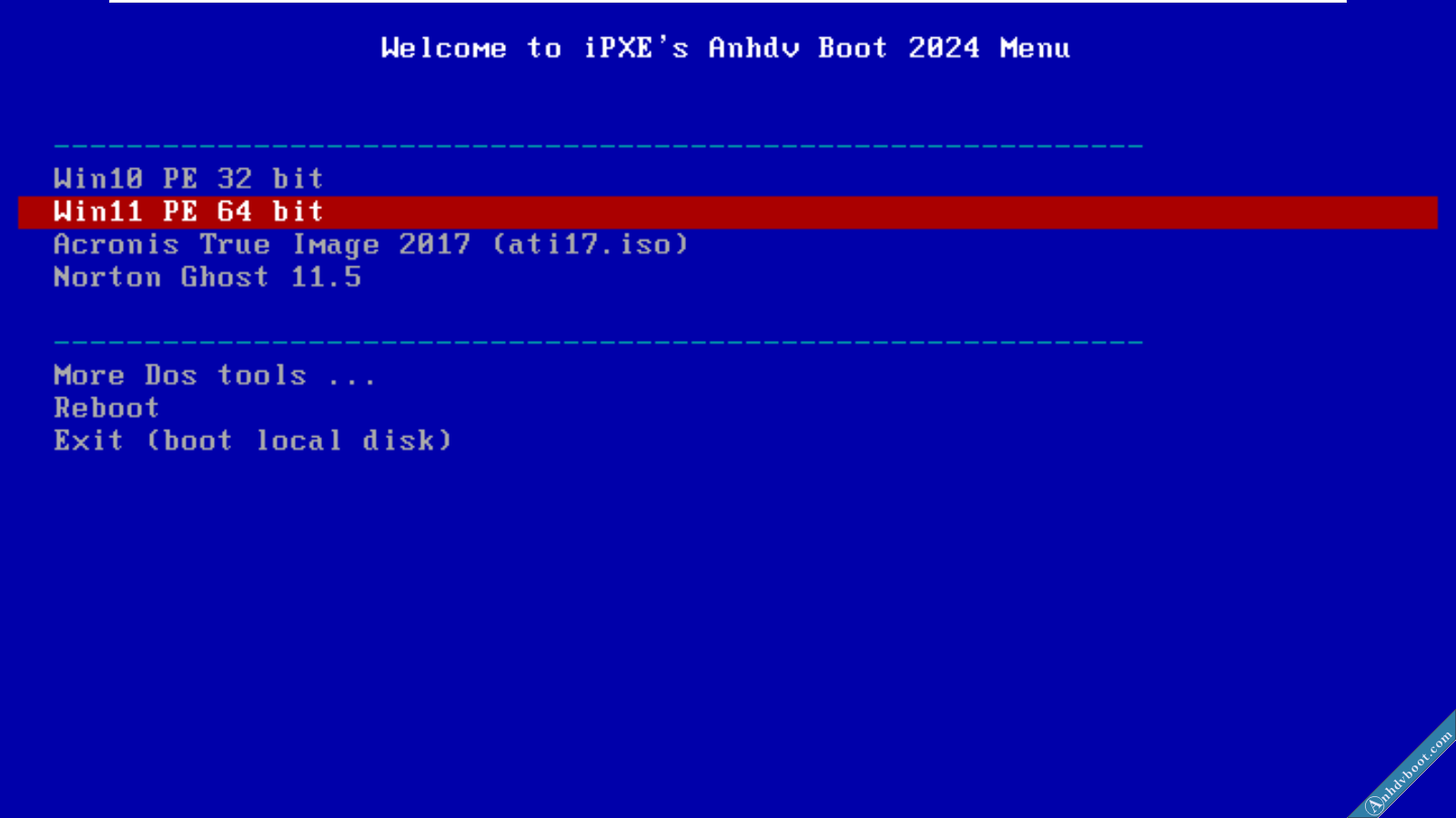 Boot qua mạng Lan PXE legacy Anhdv Boot 2024