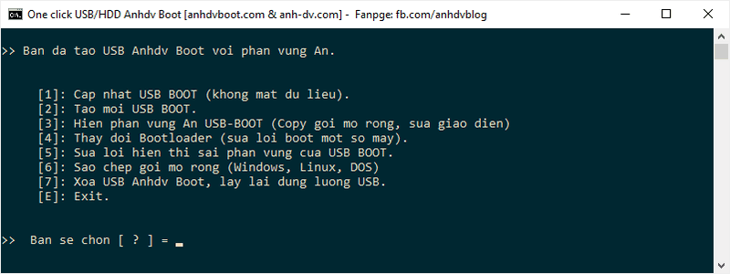 Tao Usb Boot Phan Vung An Voi 1 Click Anhdv Boot 2020 Chon