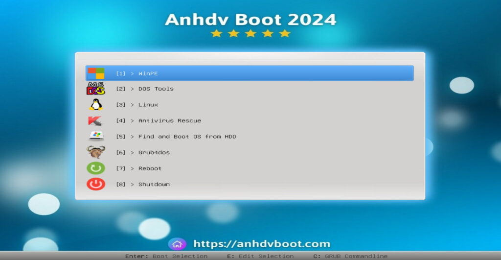 Menu Boot Grub2 Anhdv Boot 2024